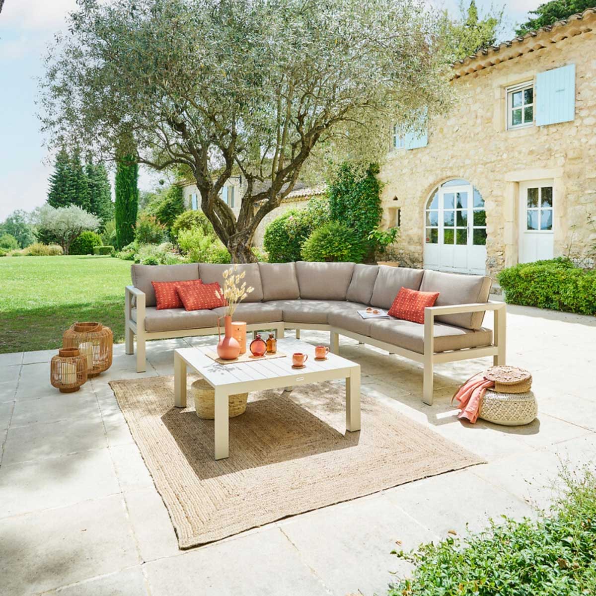 Conjunto de jardim ângulo ÉVASION bege