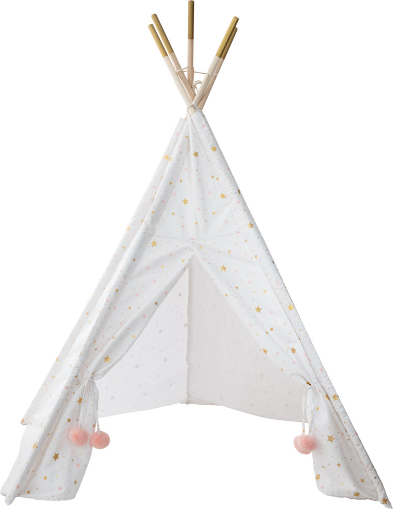 Tenda TIPI dourada e branca 130x160cm