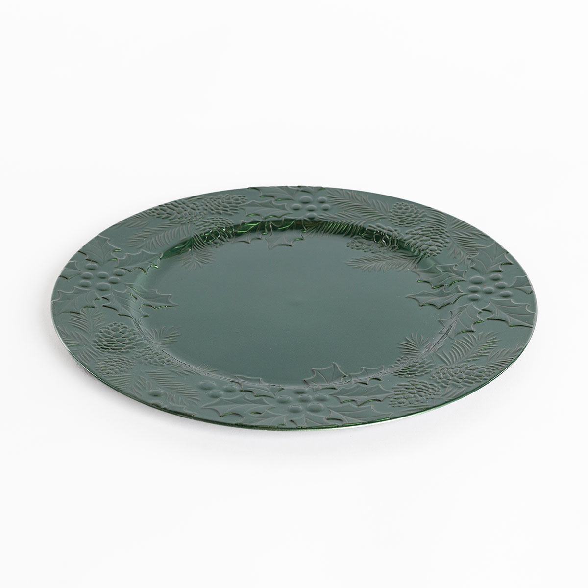 Prato marcador folhagem verde 33cm