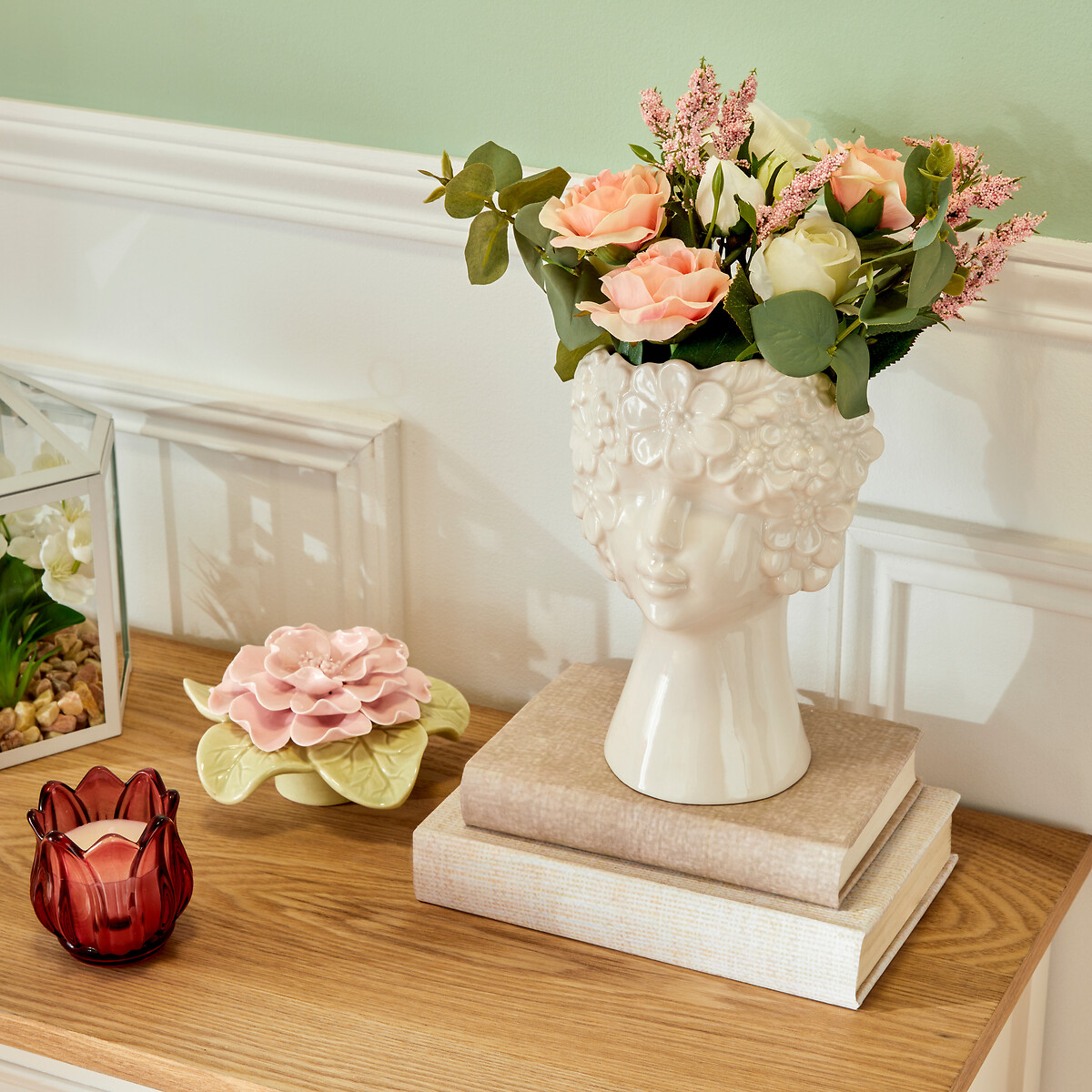 Jarra figura mulher FLEUR DE ROSE branco 21cm