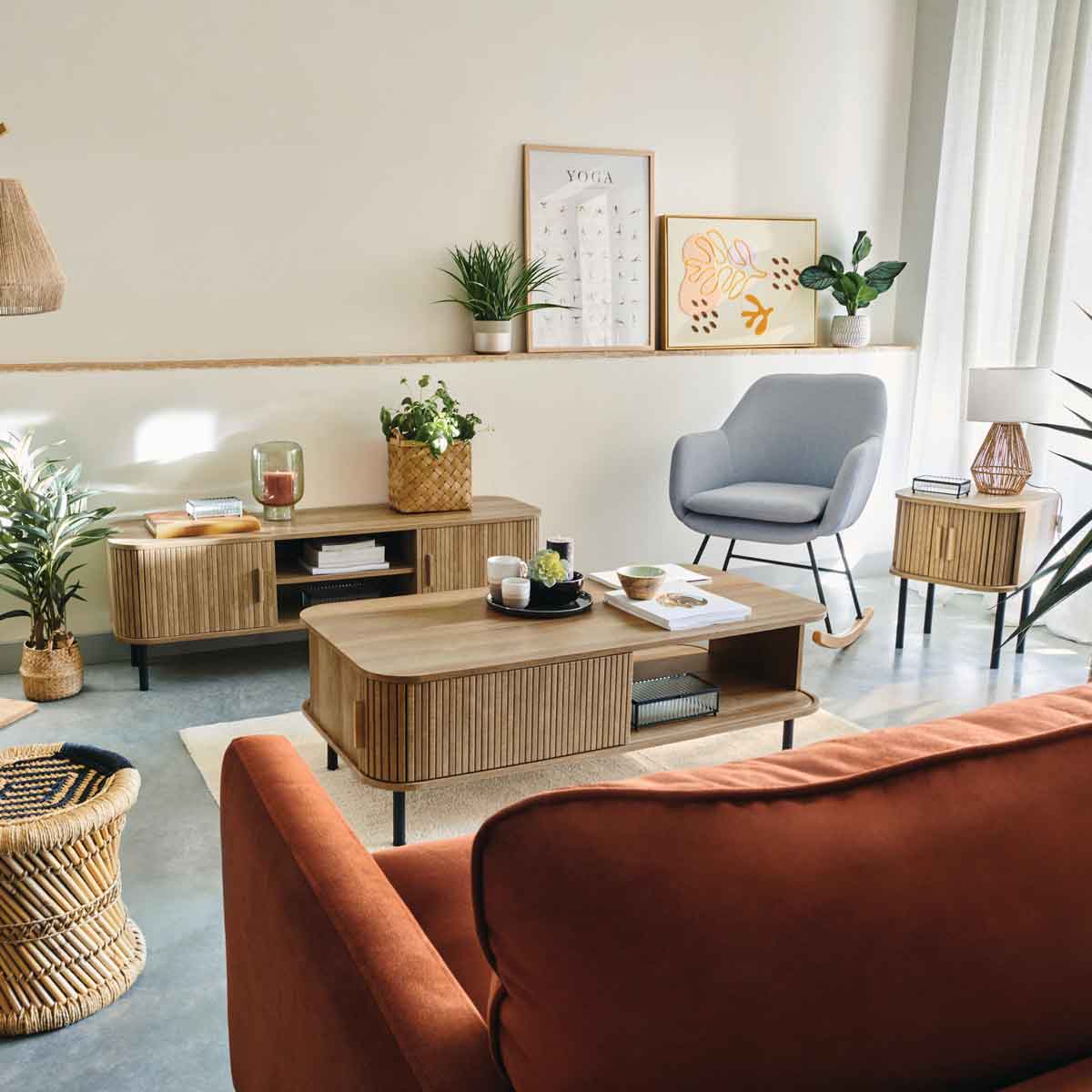 Mesa de centro COLVA bege em mdf