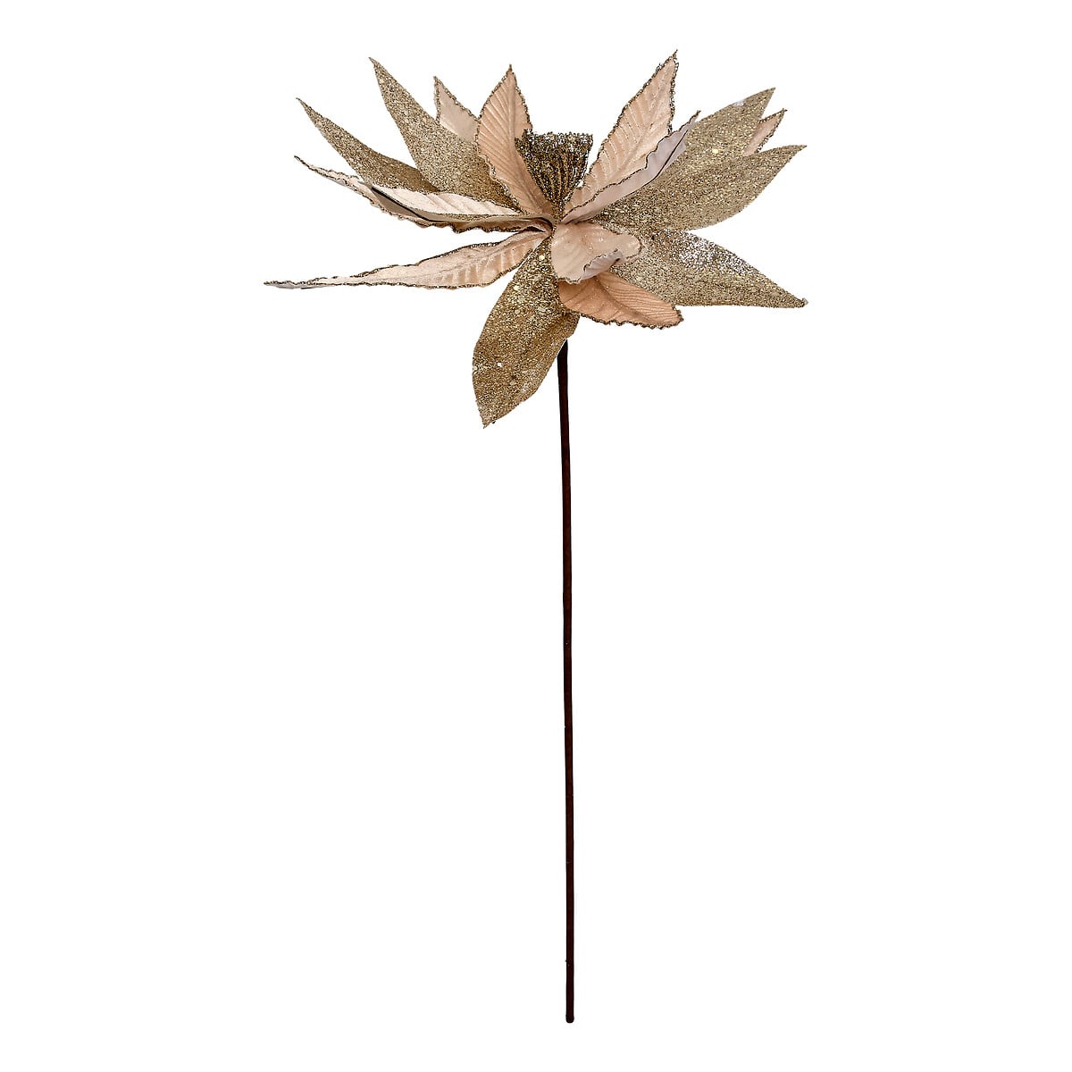 Haste Poinsettia dourado 50cm