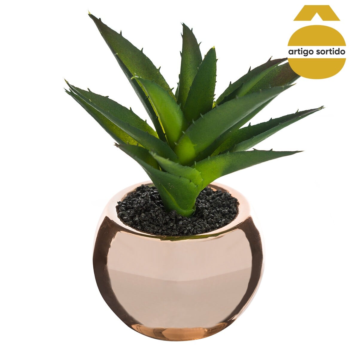 Vaso de cer&acirc;mica com planta 13,5cm