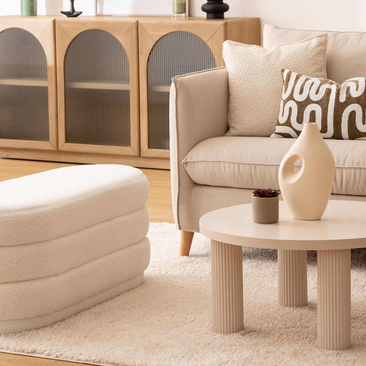 Almofada AUTOMNE bouclette marfim 45x45cm