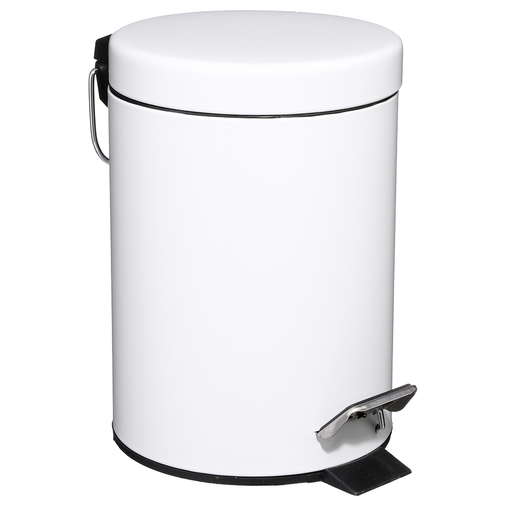 Balde wc branco metal 3l