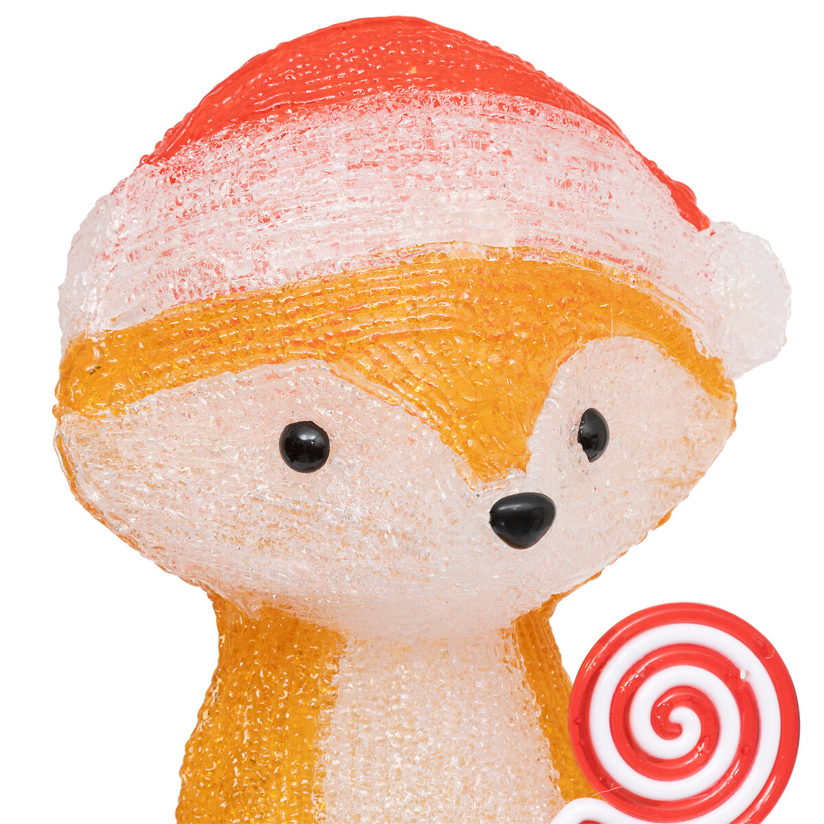 Figura de raposa com gorro de natal luminosa com LED solar 30cm