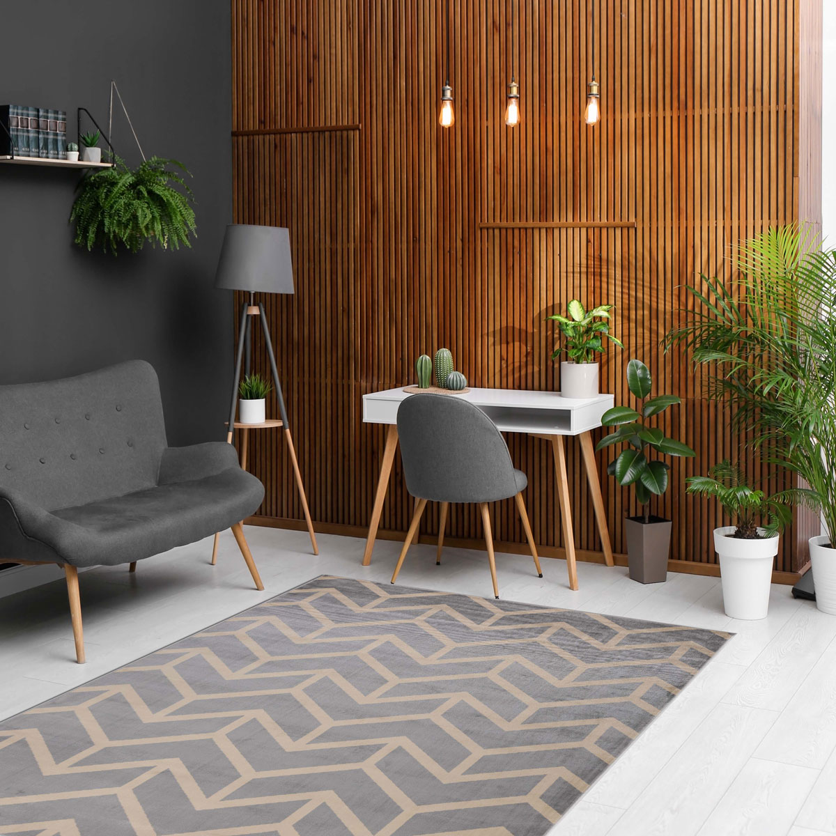 Tapete LENE cinza e bege 160x235cm