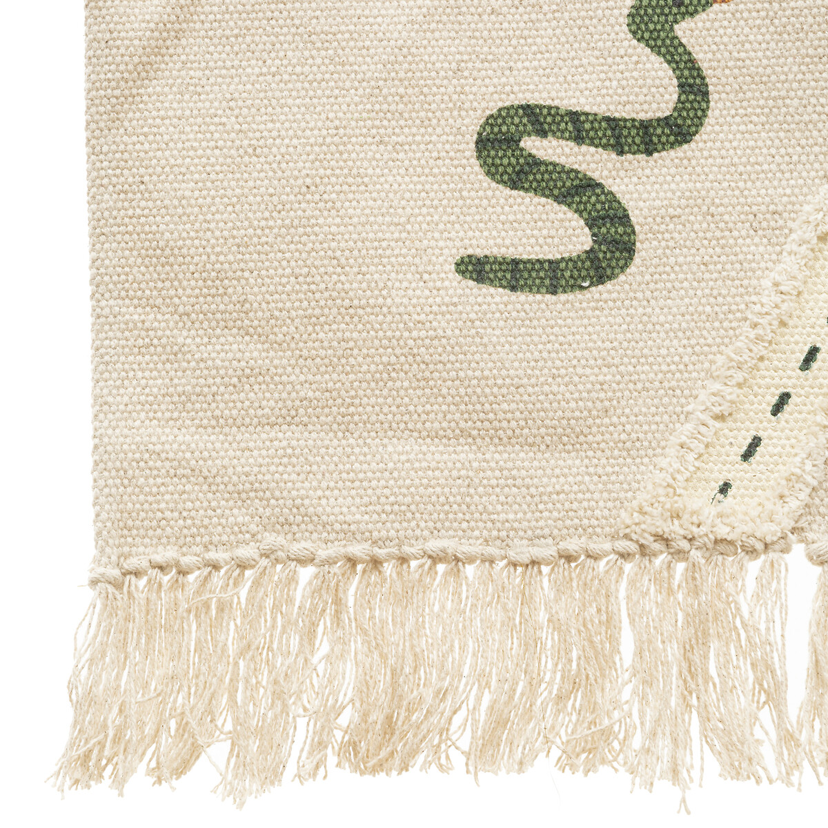 Tapete JUNGLE animais cru com franjas 100x150cm