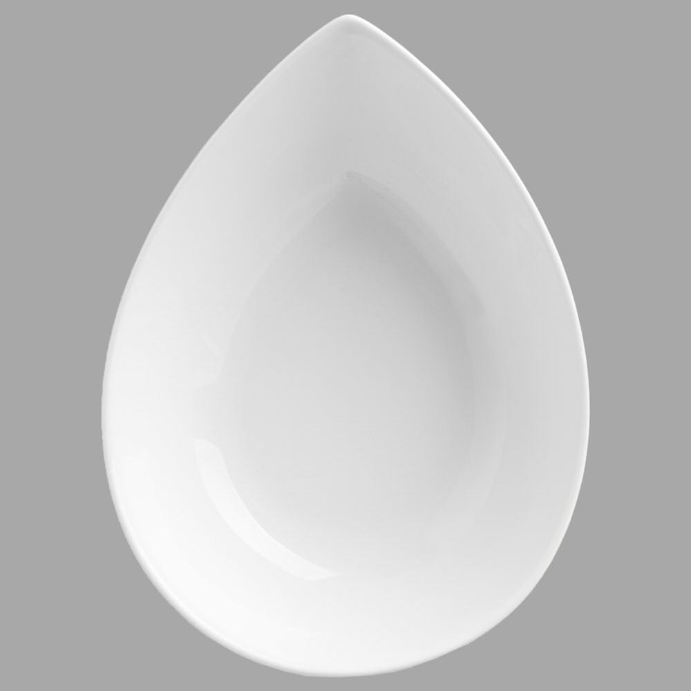 Ta&ccedil;a oval em car&acirc;mica branca