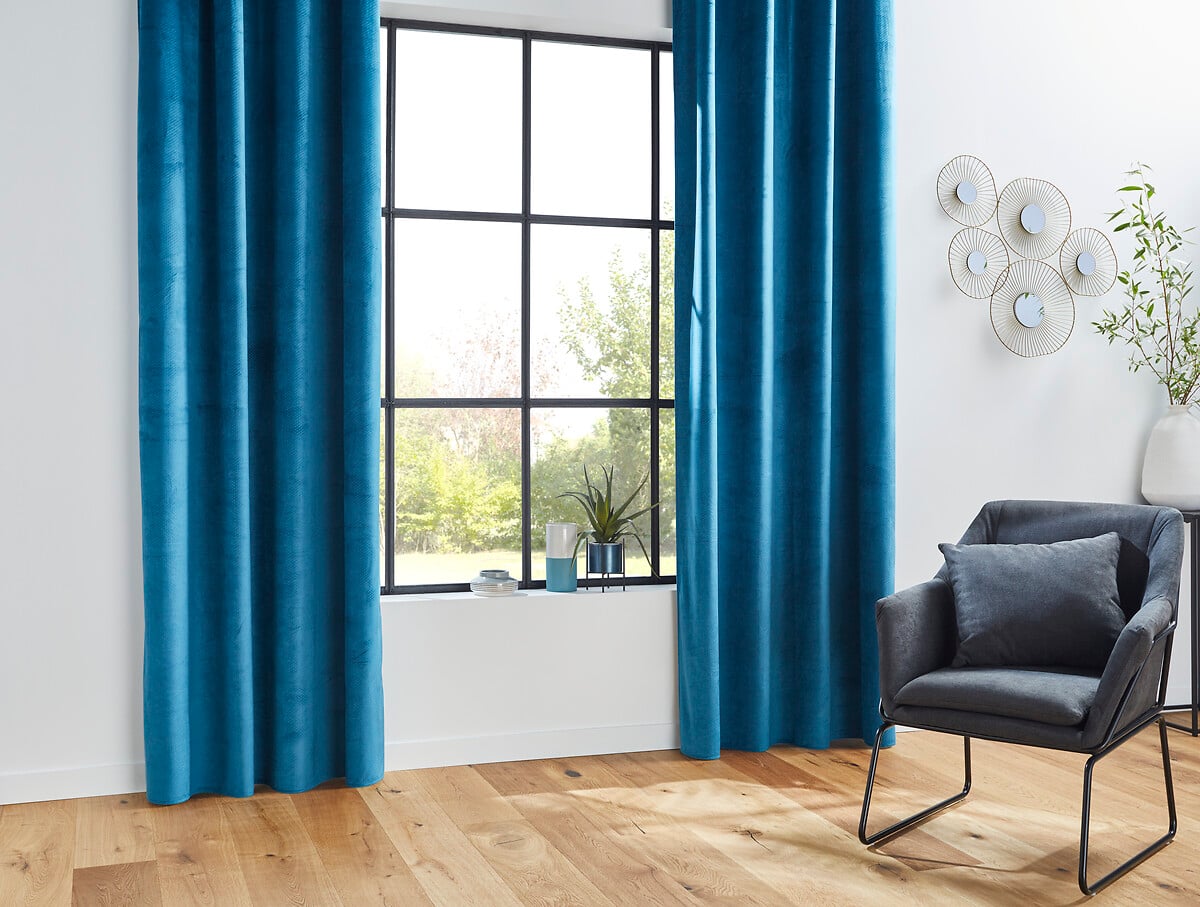 Cortina OTTO veludo azul 140x260cm