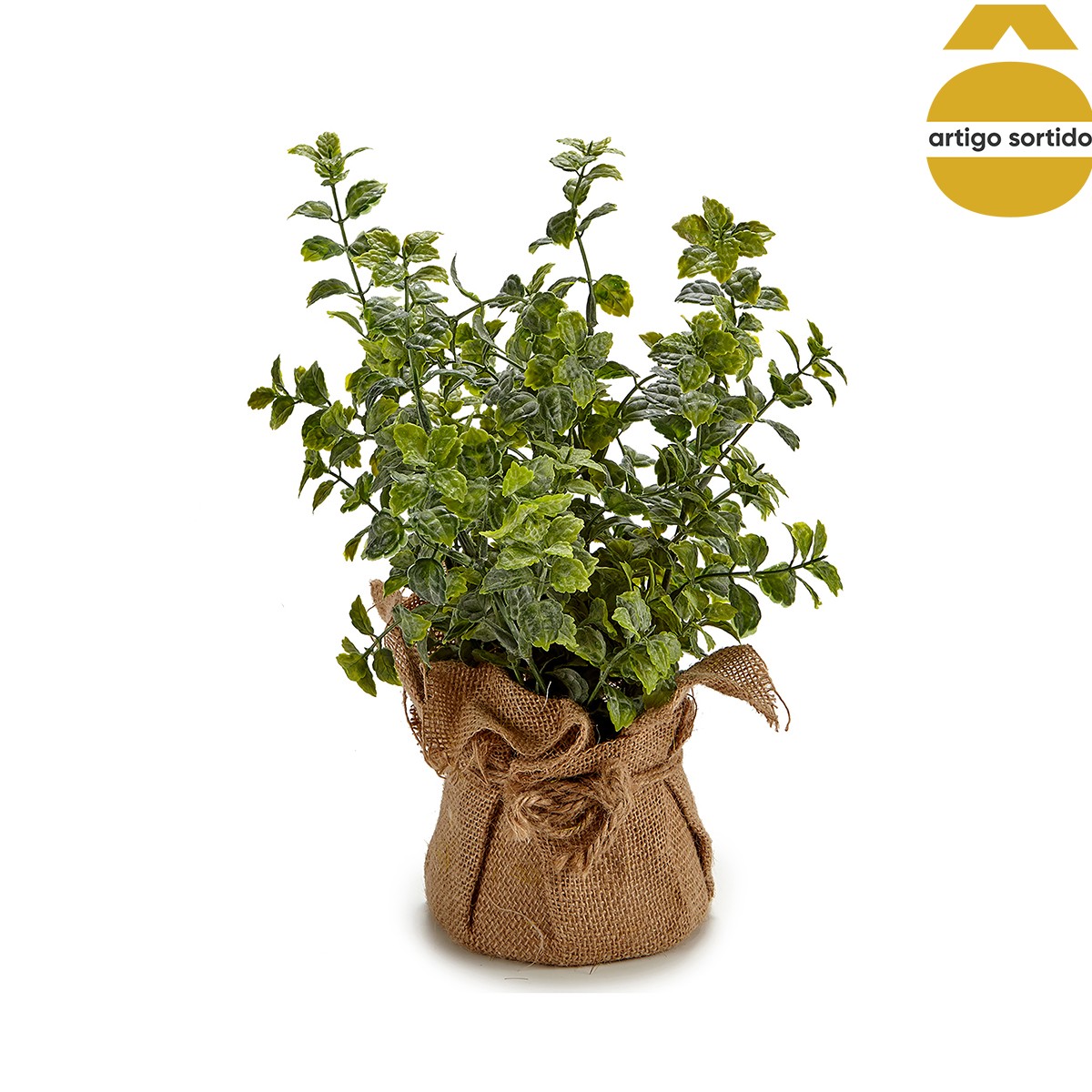 Vaso saco com planta artificial 31cm