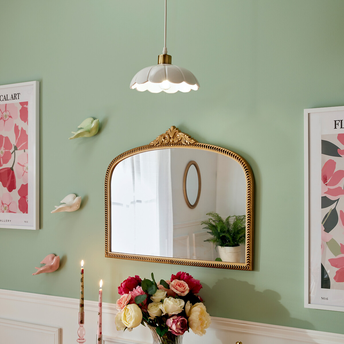 Candeeiro de teto BRUNA branco em cer&acirc;mica 23cm