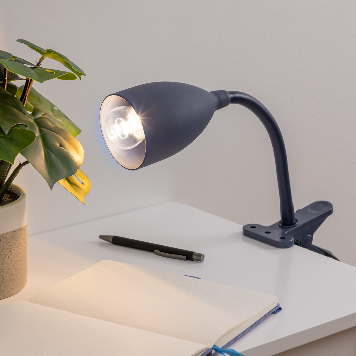 Candeeiro de mesa clip SILY azul 43cm