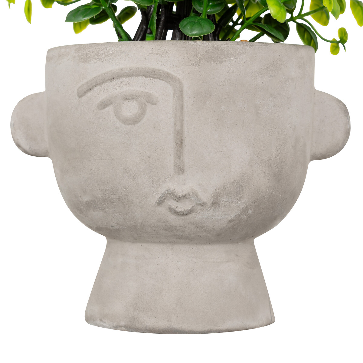 Vaso com suculenta artificial em cimento 22cm