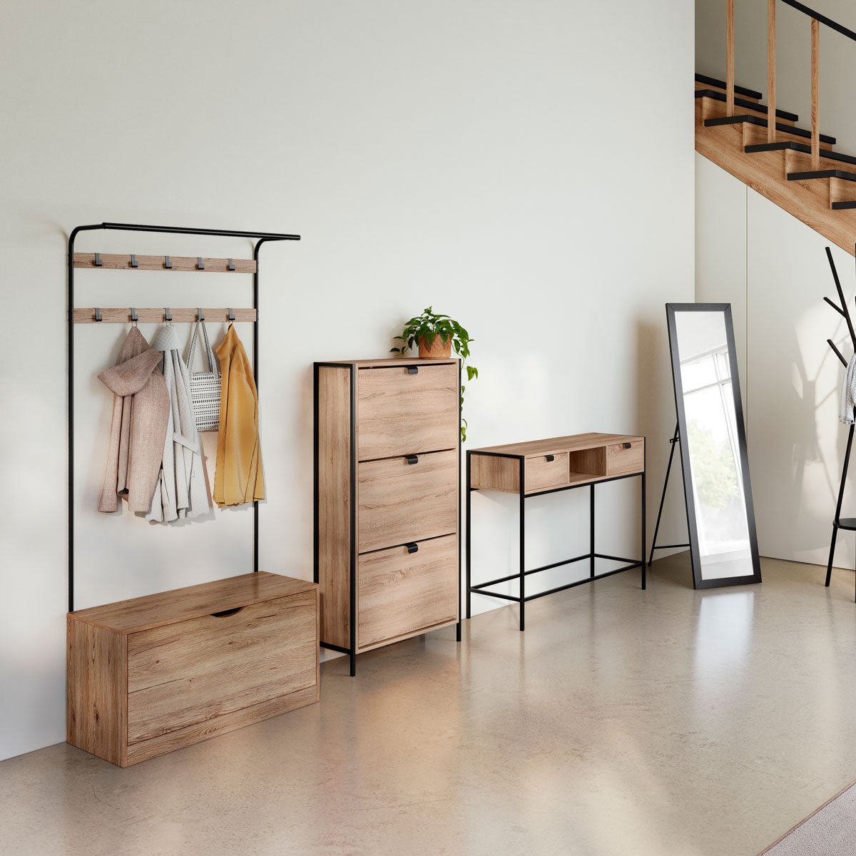 Cabide de entrada com sapateira JANO