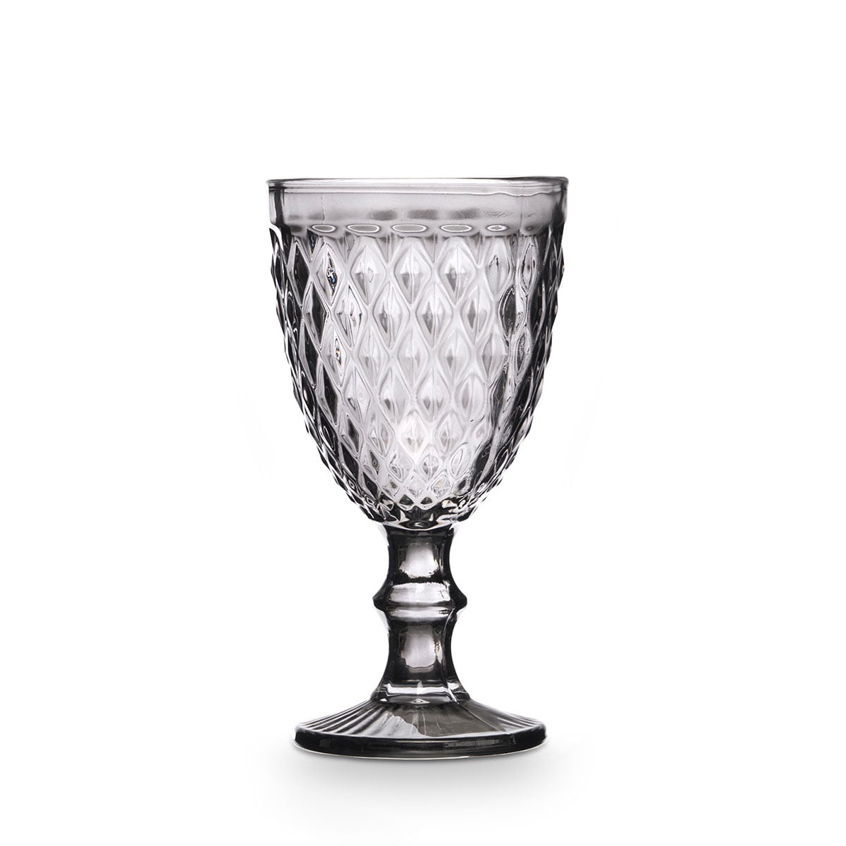 Copo De &Aacute;gua Diamante Cinza Com P&eacute; 34cl
