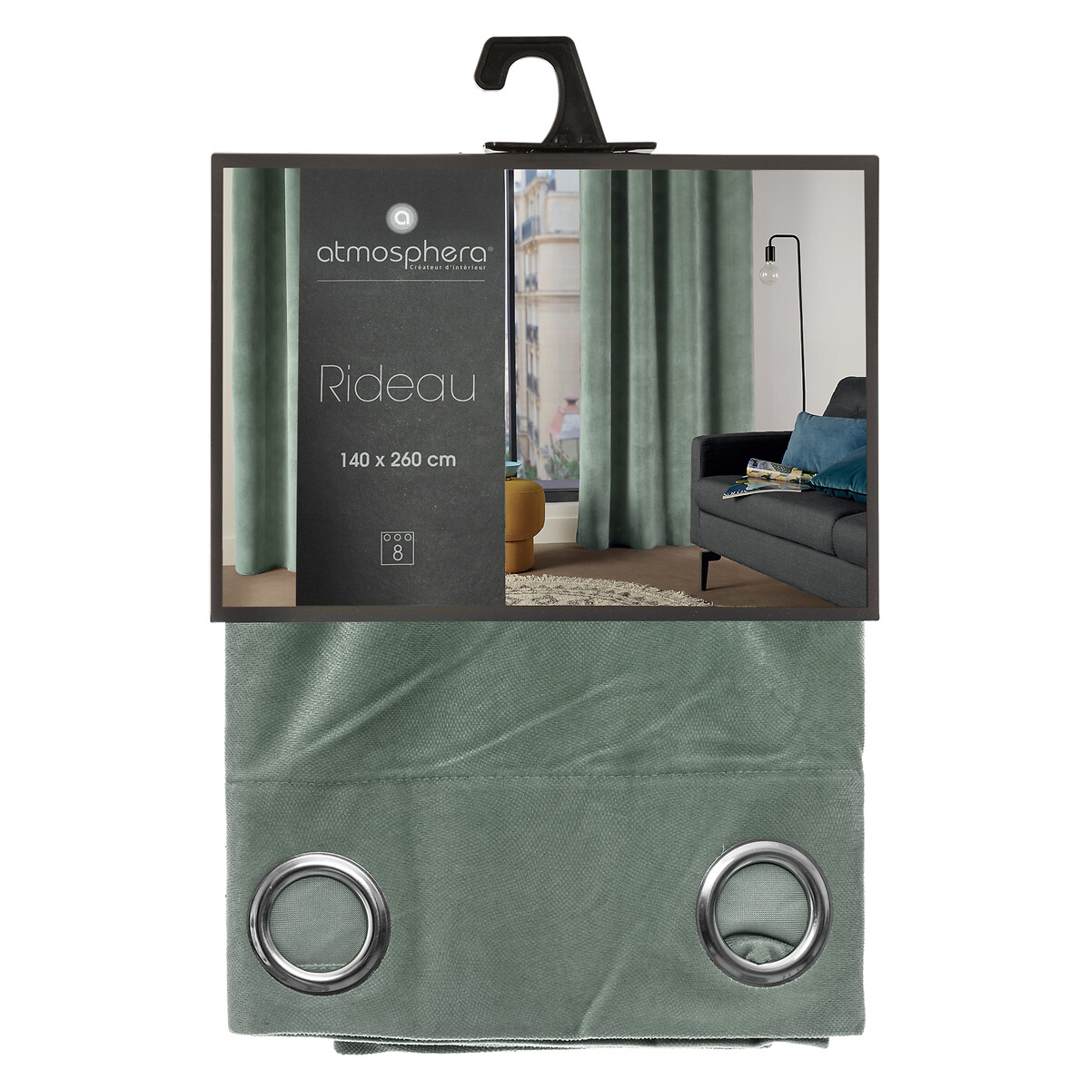 Cortina LILOU verde celadon 140x260cm