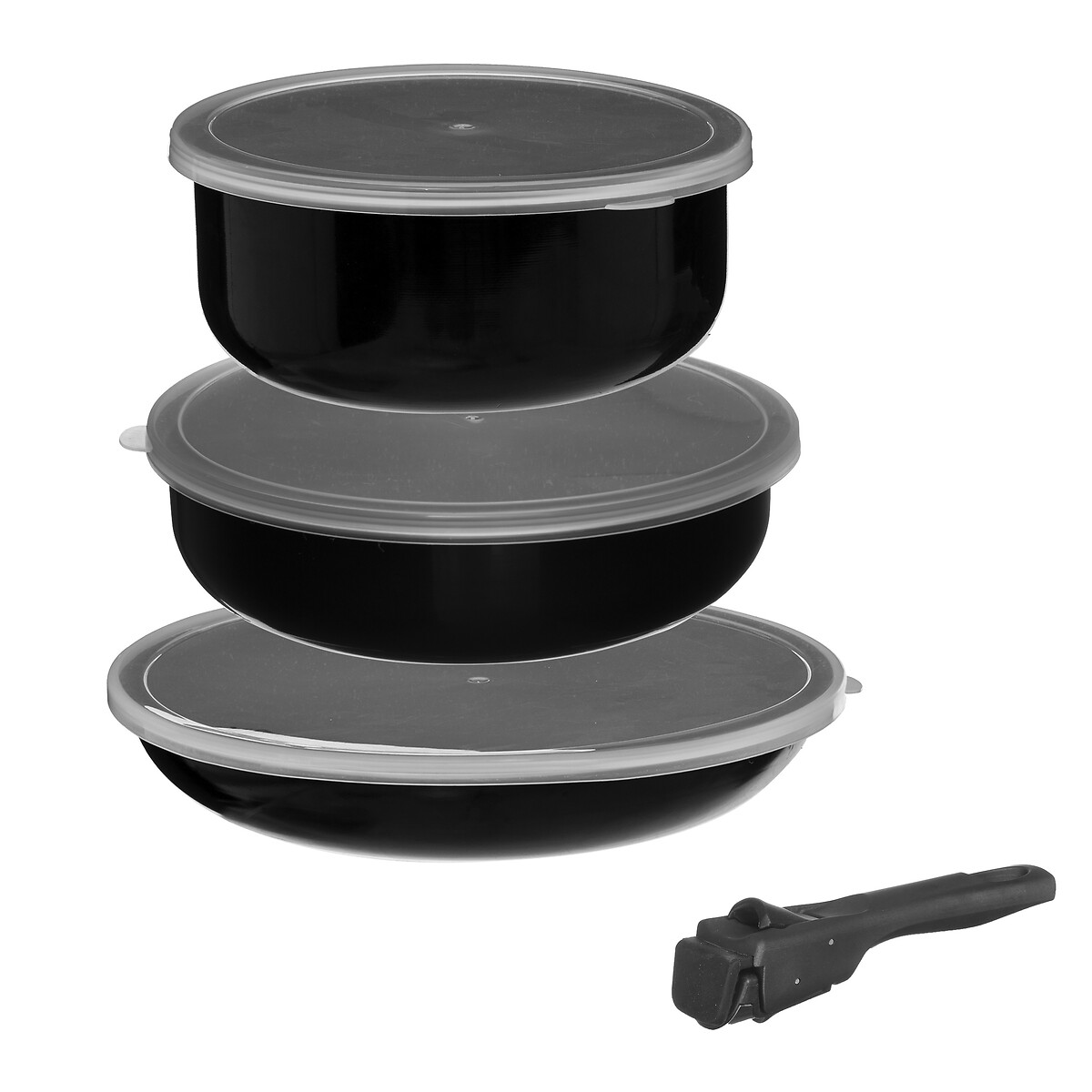 Trem de cozinha 3 pe&ccedil;as com pega amov&iacute;vel