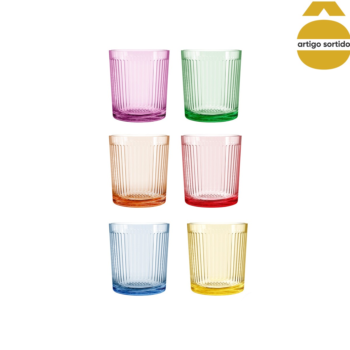 Copo riscas 360ml em vidro