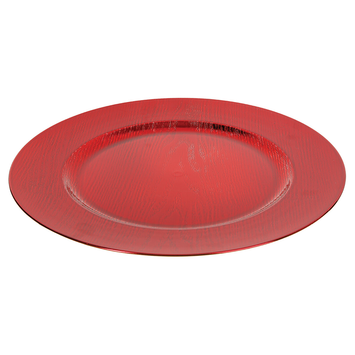 Prato marcador efeito madeira vermelho 33cm
