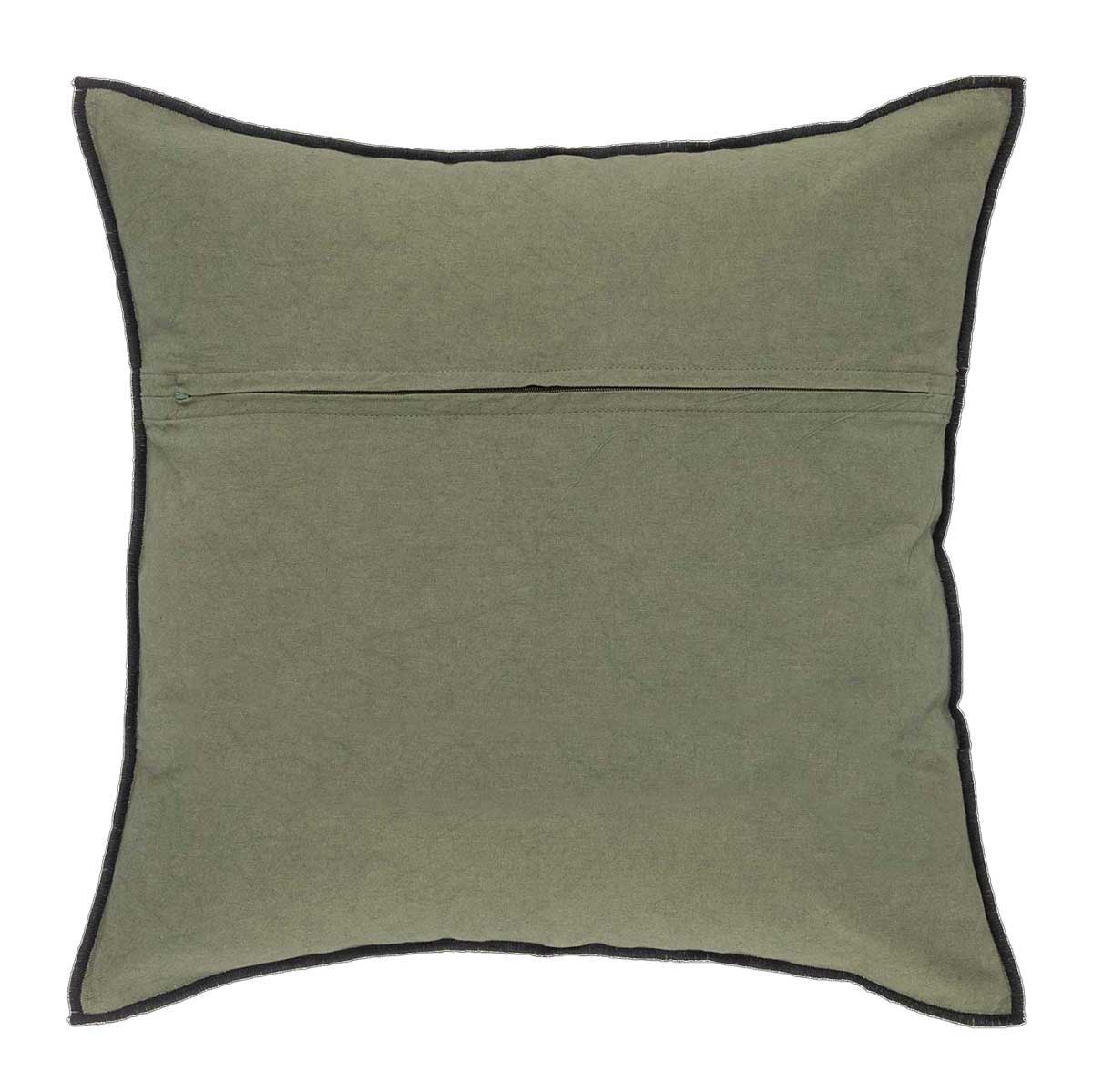 Almofada DOLCE RIVIERA verde caqui bordada 45x45cm