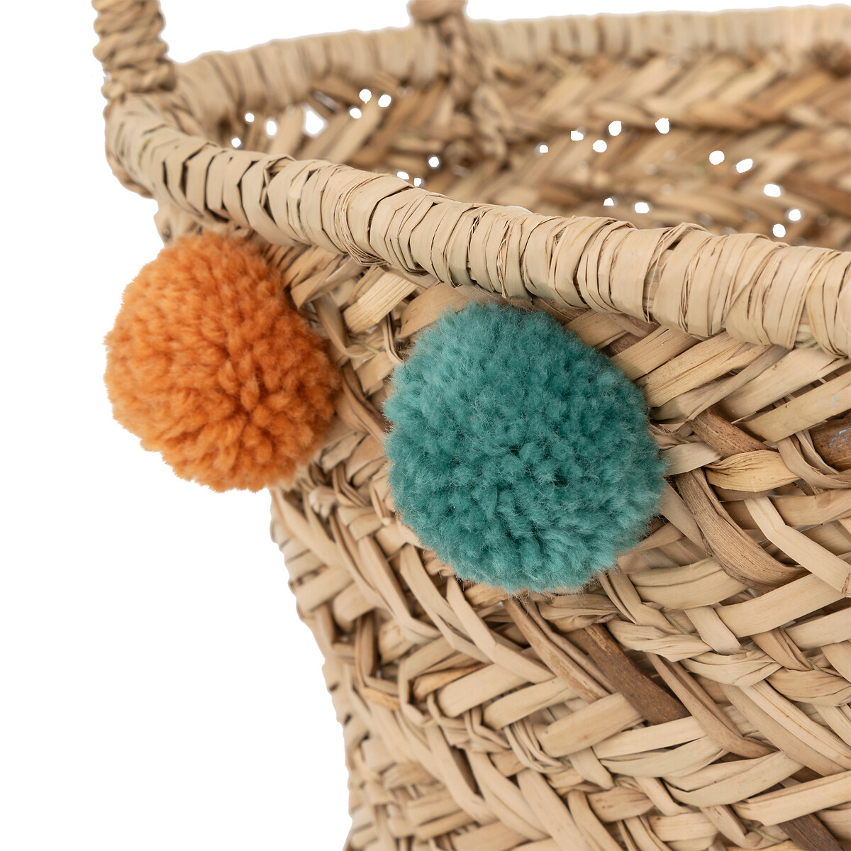 Cesto de arruma&ccedil;&atilde;o leopardo com pompons