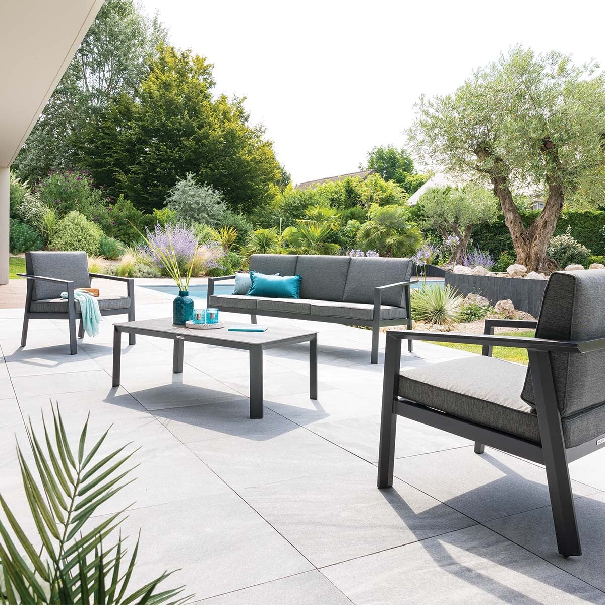 Conjunto de jardim PAVANE cinza graphite