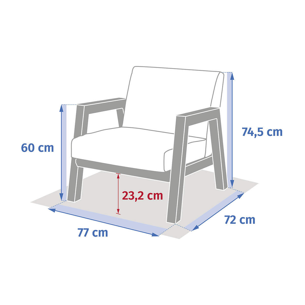Poltrona AXIOME bege em alum&iacute;nio