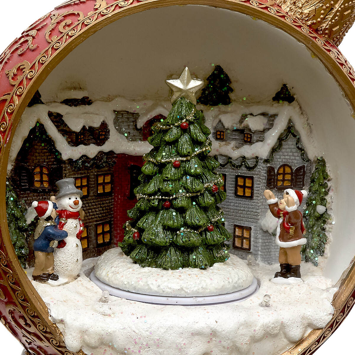 Aldeia bola de natal 18x16x22cm