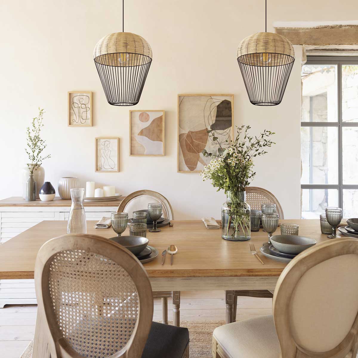 Candeeiro de teto em pvc e metal anea