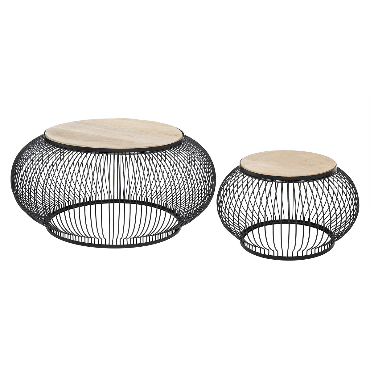 Conjunto de 2 mesas de centro GEN&Eacute;RIQUE pretas