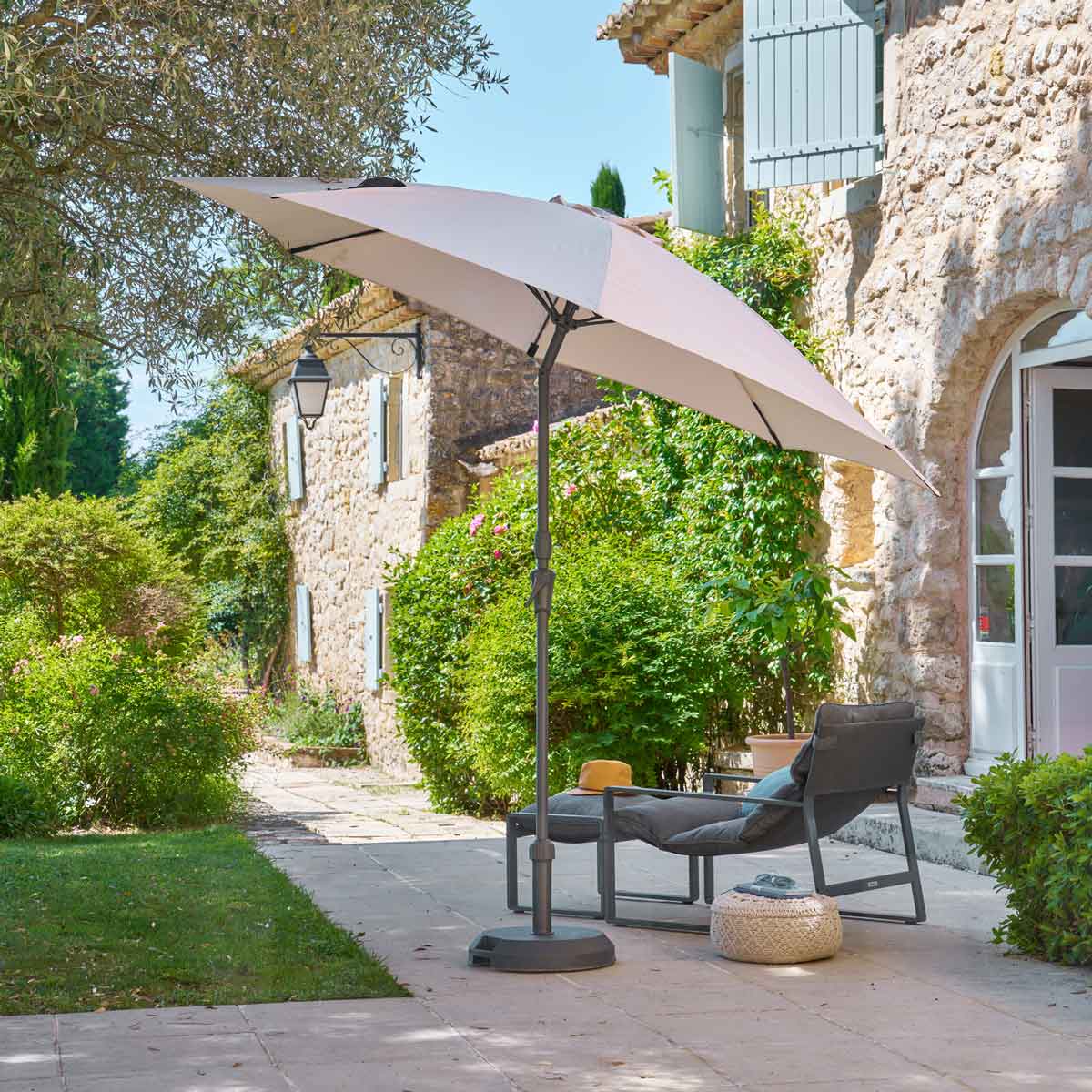 Guarda-sol redondo SISKO bege 2,40x2,60m