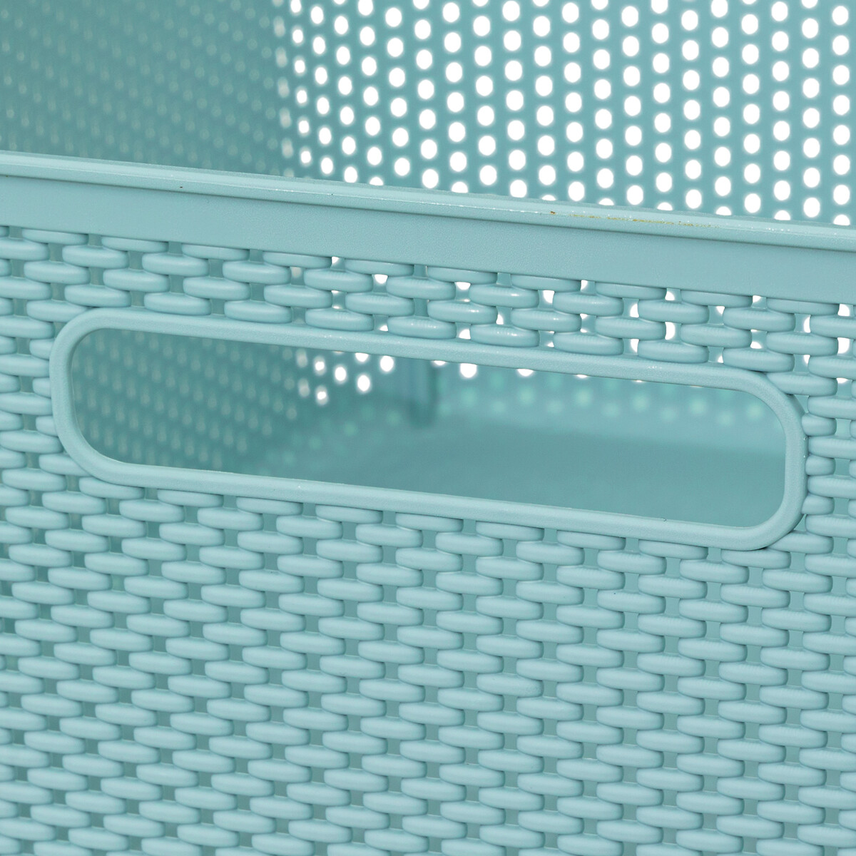 Cesto de arrumação crochet azul 11l