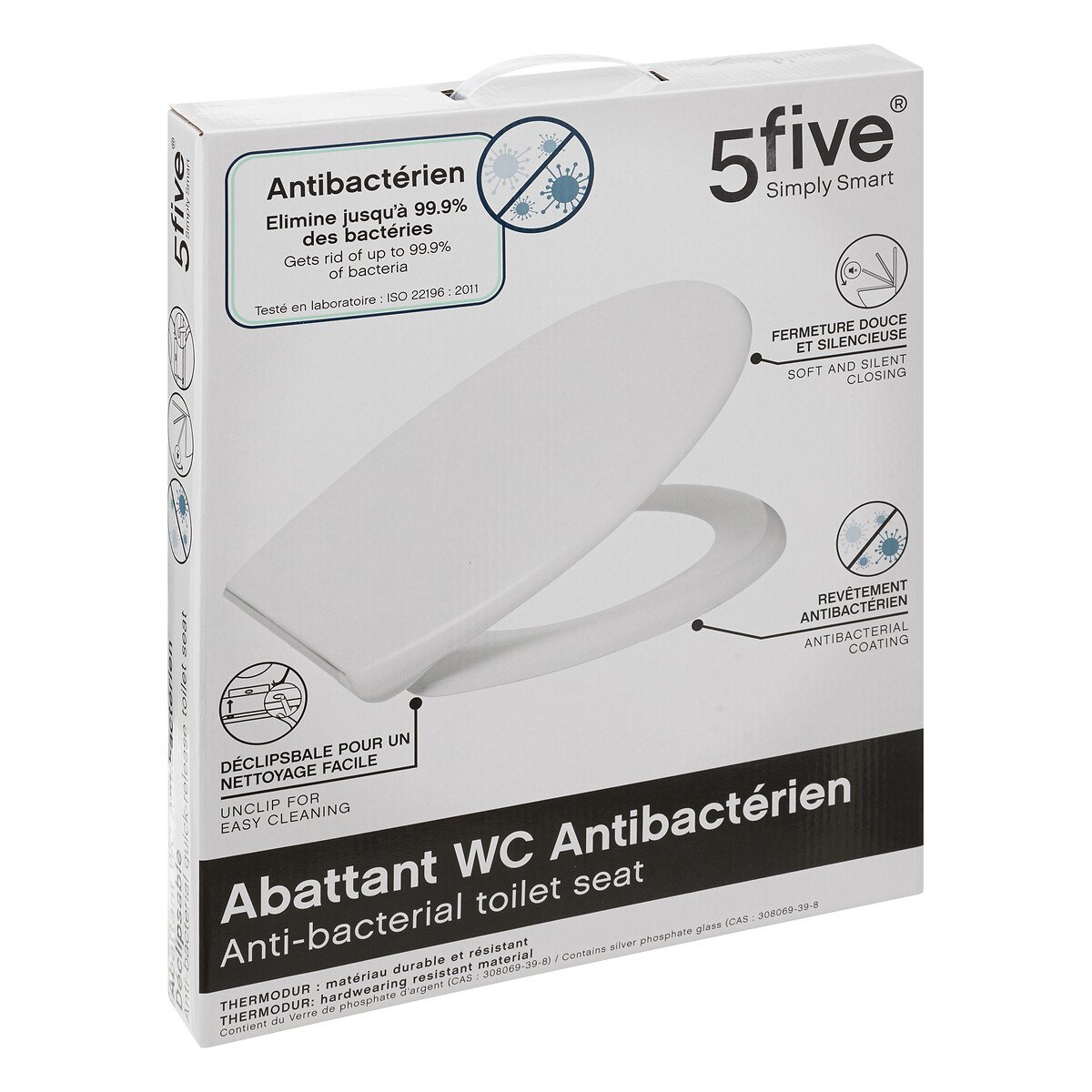 Tampa wc soft close branca antibacteriana