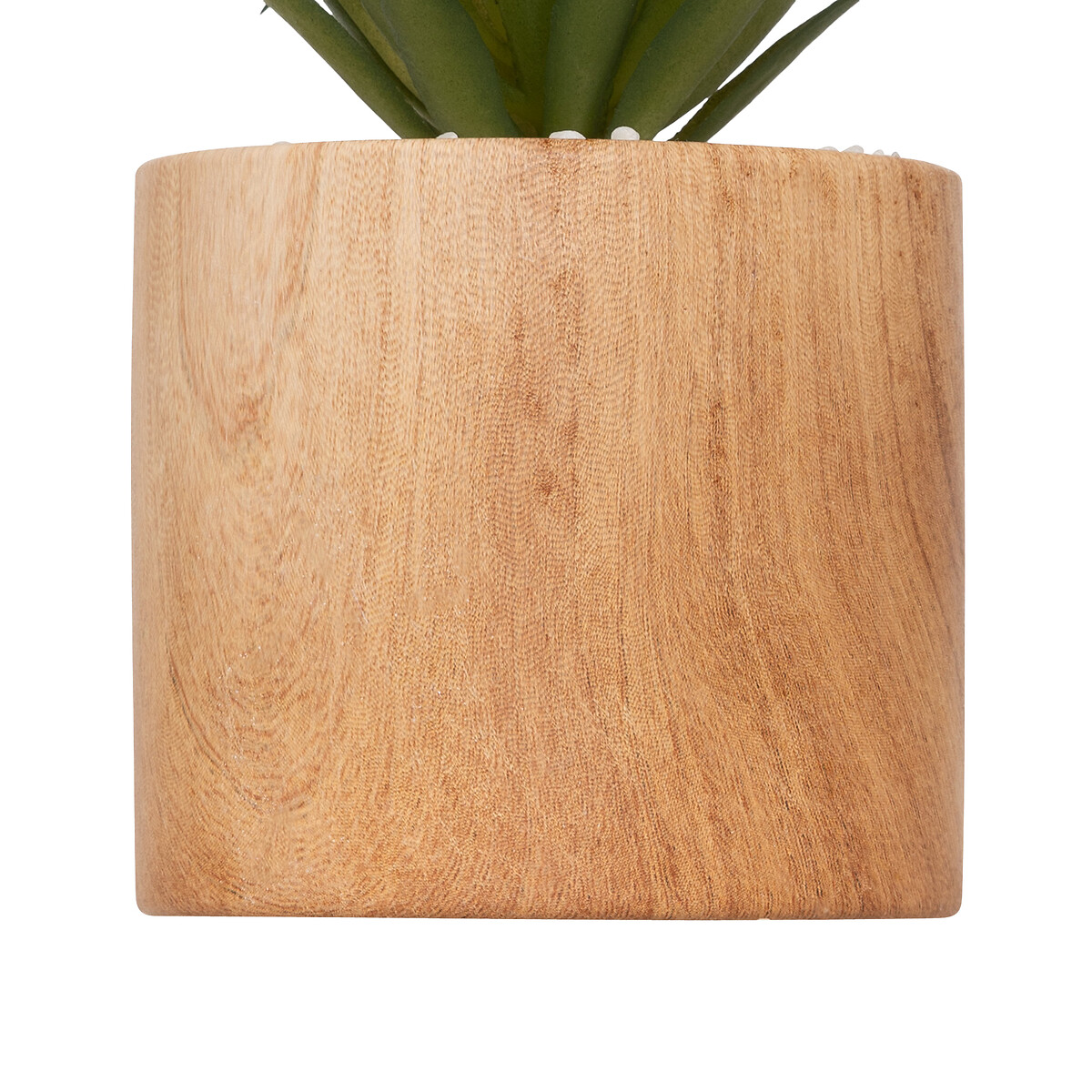 Vaso com planta artificial SOA em cer&acirc;mica efeito madeira 17,5cm