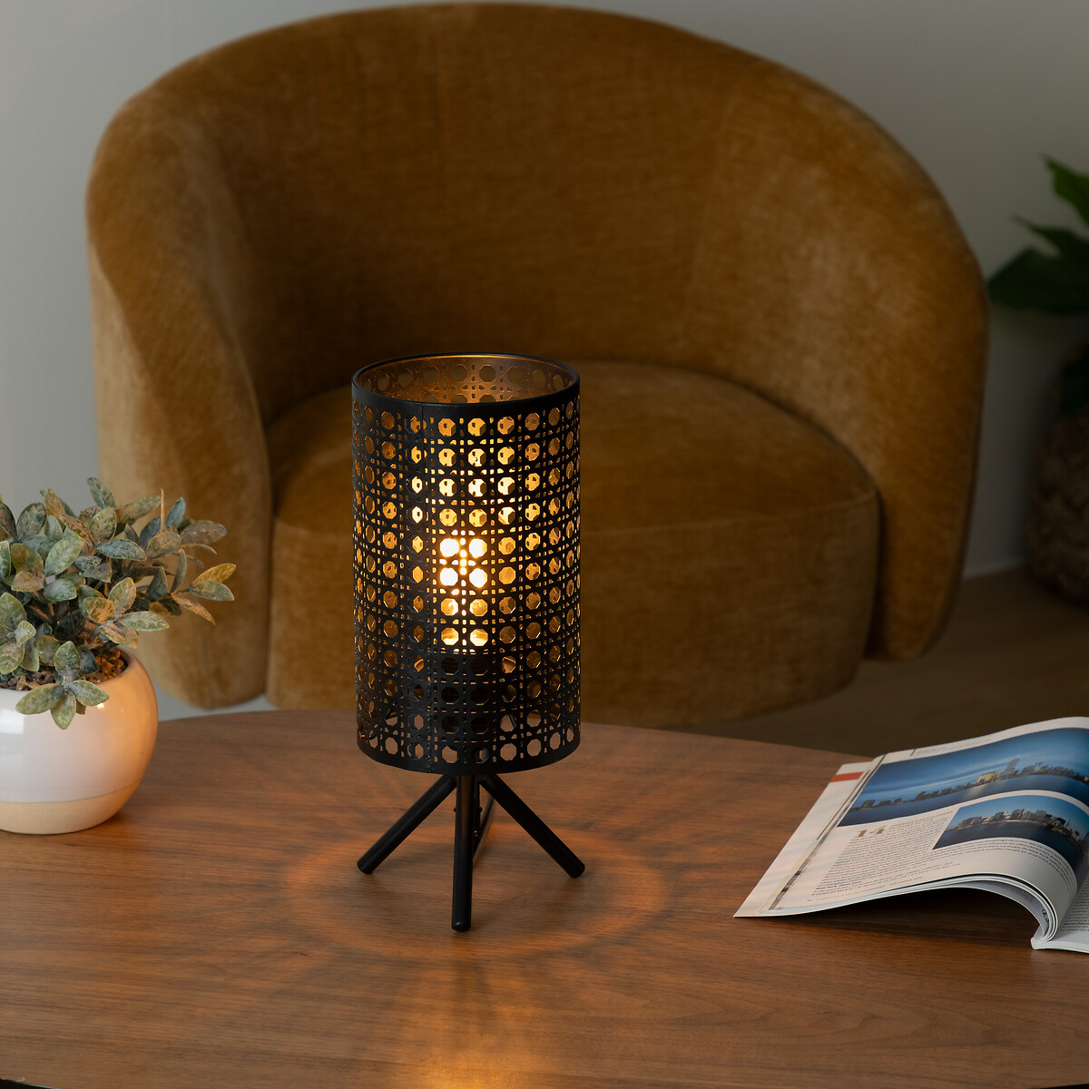 Candeeiro de mesa KATEL preto em metal 28cm