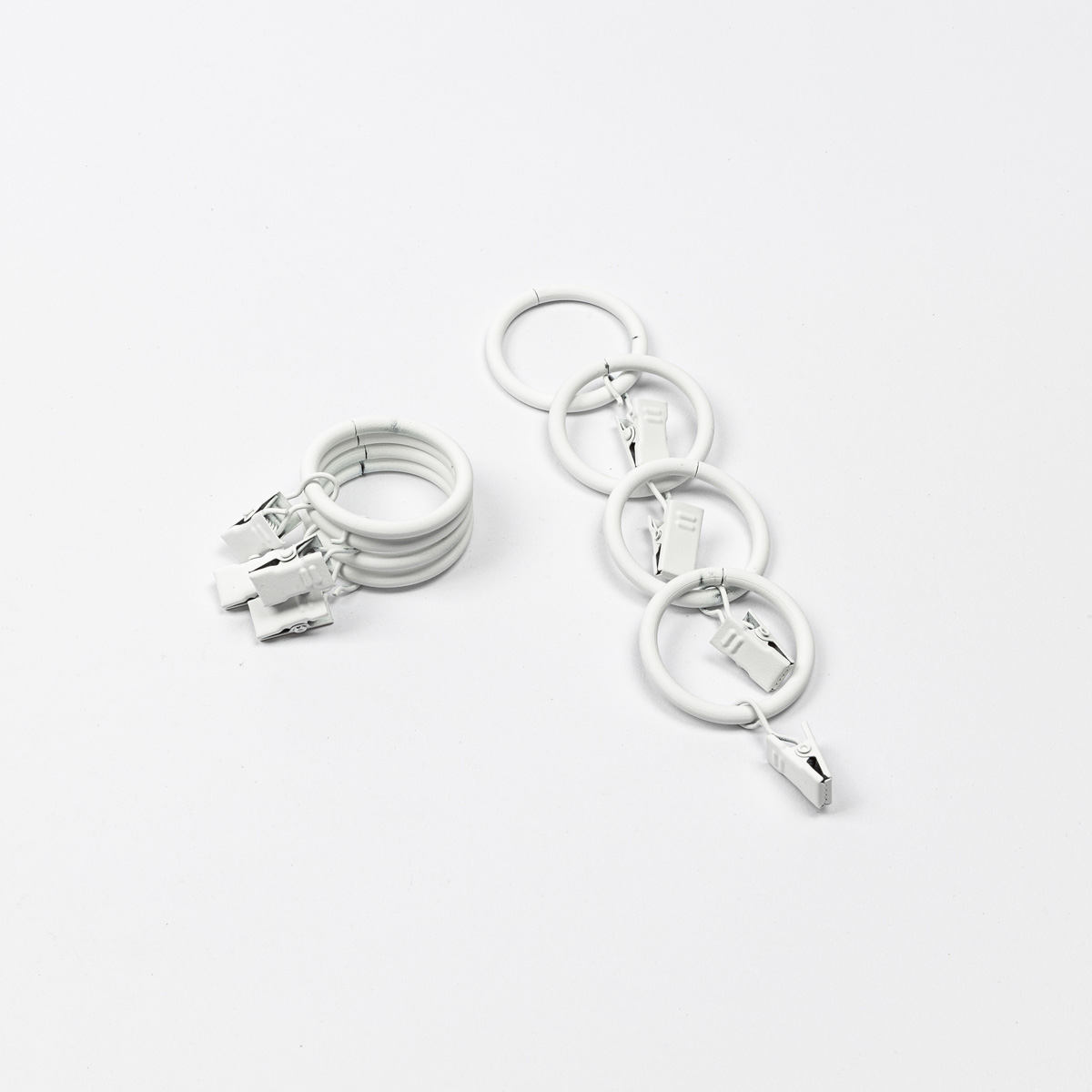 Conjunto de 8 argolas com mola branco mate d20cm