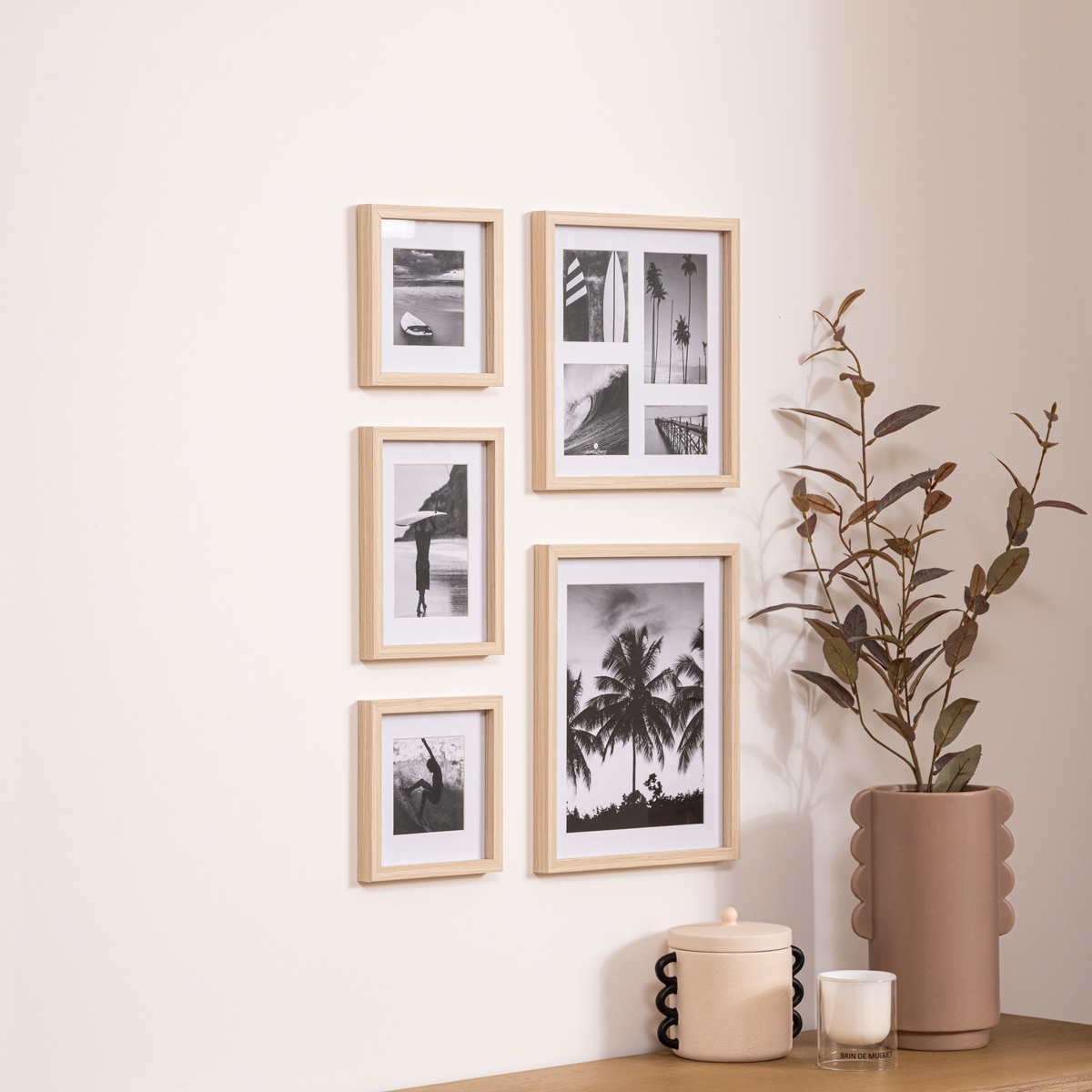 Conjunto de 5 quadros decorativos ERIN