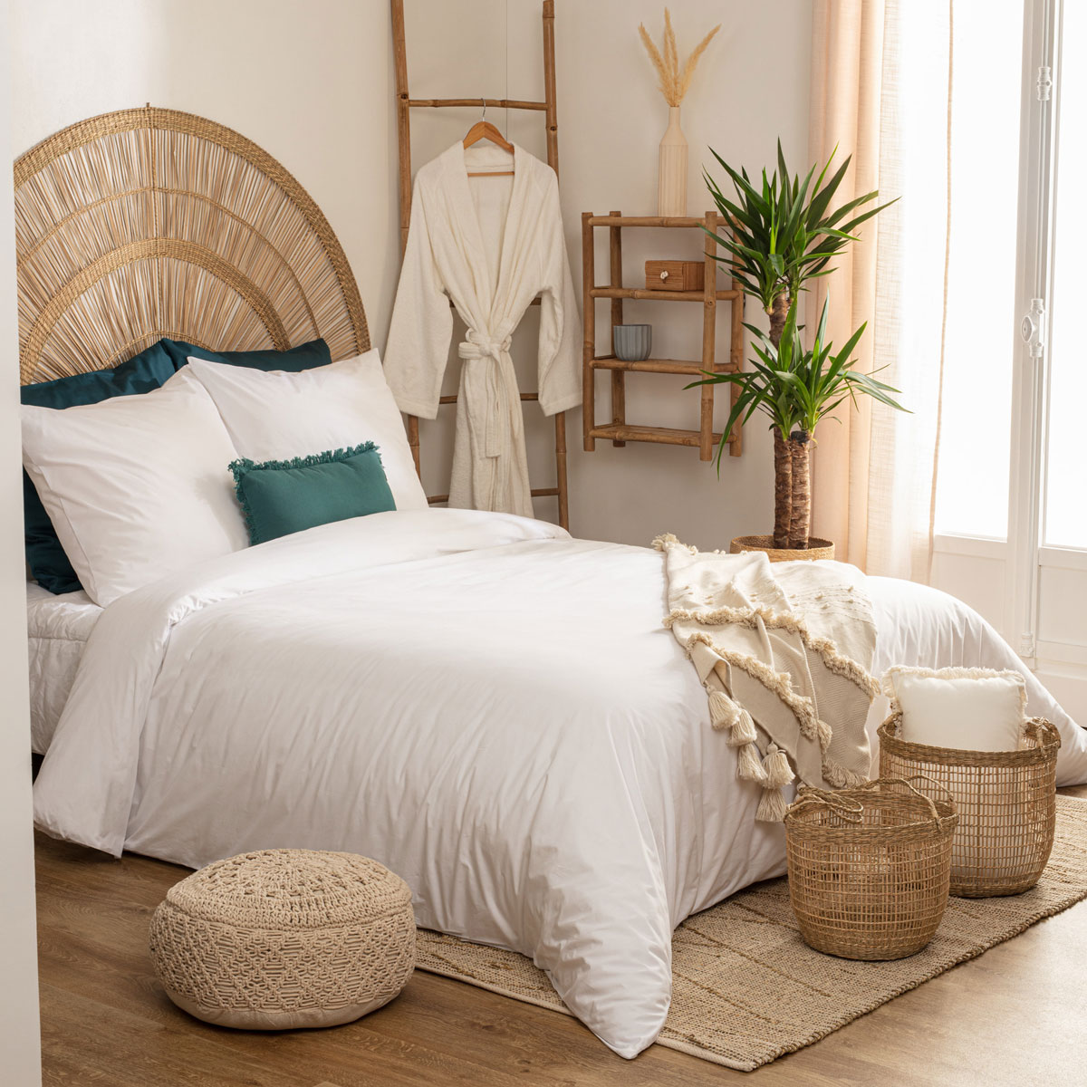 Capa de edred&atilde;o branca 220x240cm e 2 capas de almofada