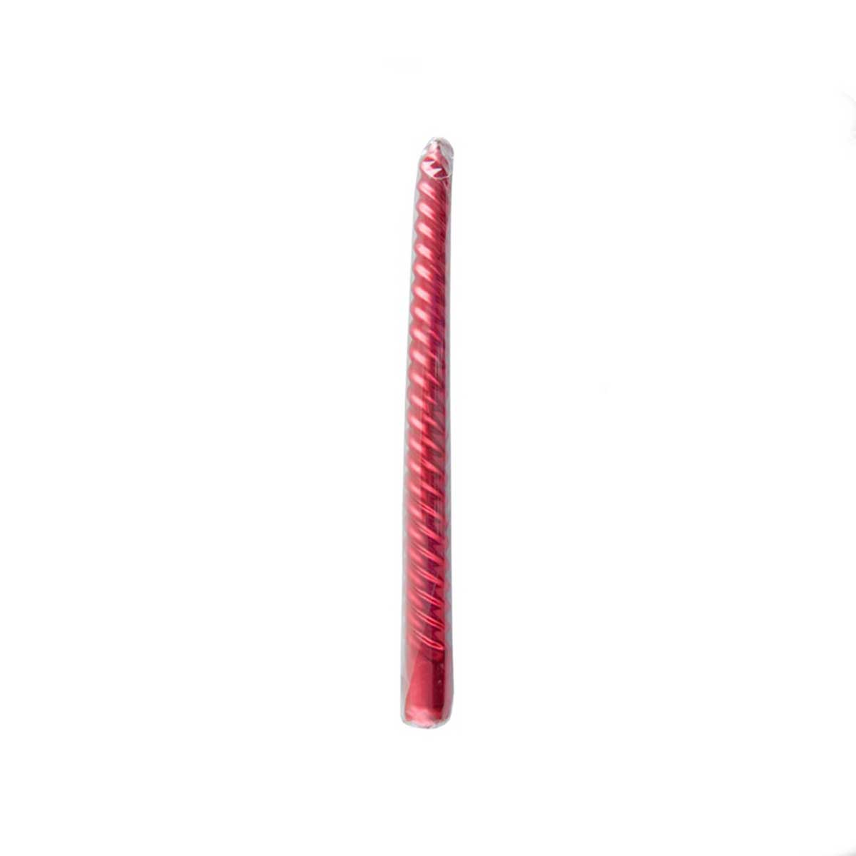 Vela natal&iacute;cia espiral vermelha 25cm