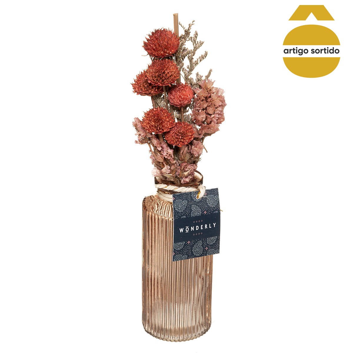 Jarra com flores secas 28cm