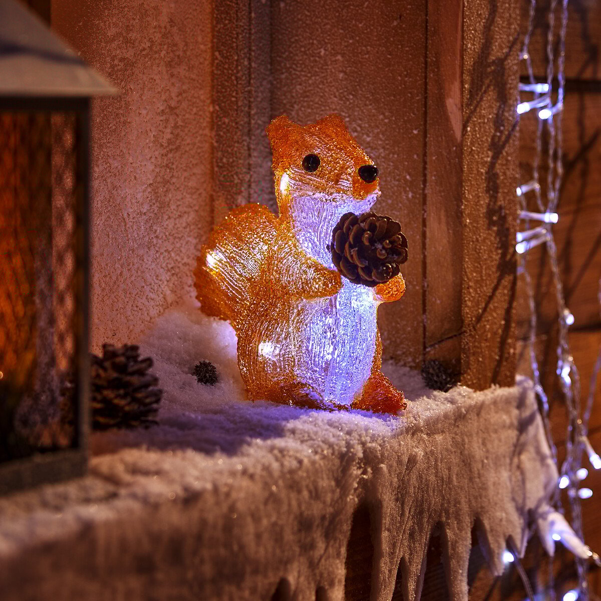 Figura de esquilo luminosa 19x20cm