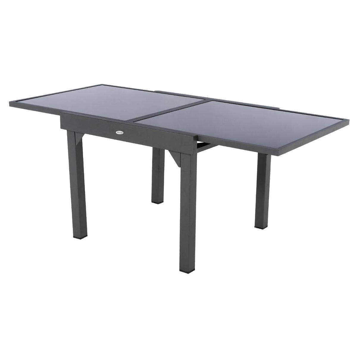Mesa extens&iacute;vel PIAZZA cinza graphite 90-180cm