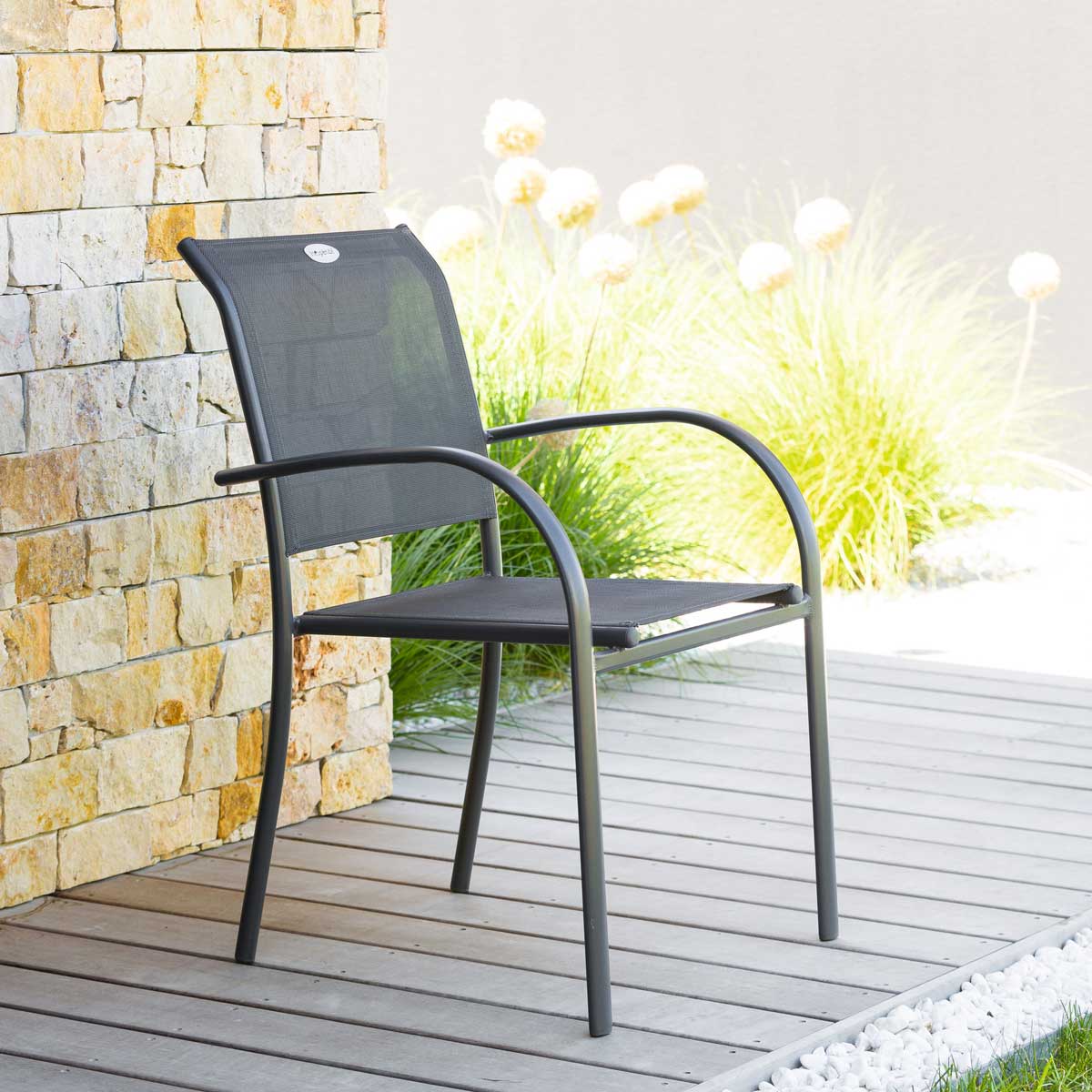 Cadeira com braços PIAZZA cinza antracite e graphite,  Cadeira com braços PIAZZA cinza antracite e graphite