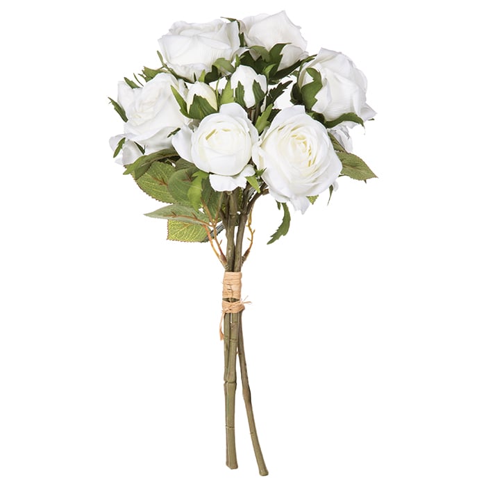 Bouquet com 15 rosas brancas artificial