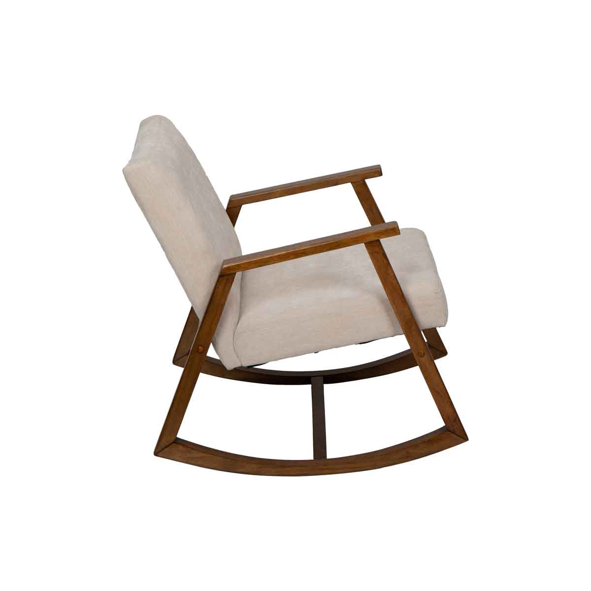 Cadeira de baloiço FRANK em tecido bege,  Cadeira de baloiço FRANK em tecido bege