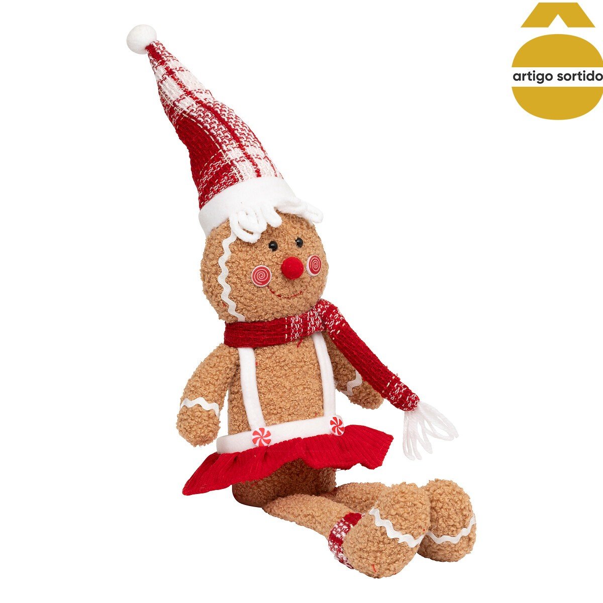 Figura bolacha de gengibre sentado 43cm