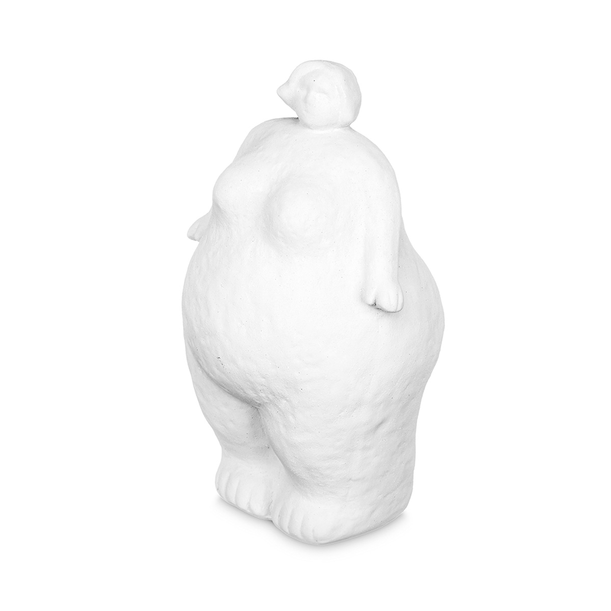 Est&aacute;tua figura de mulher em cer&acirc;mica branca 25cm
