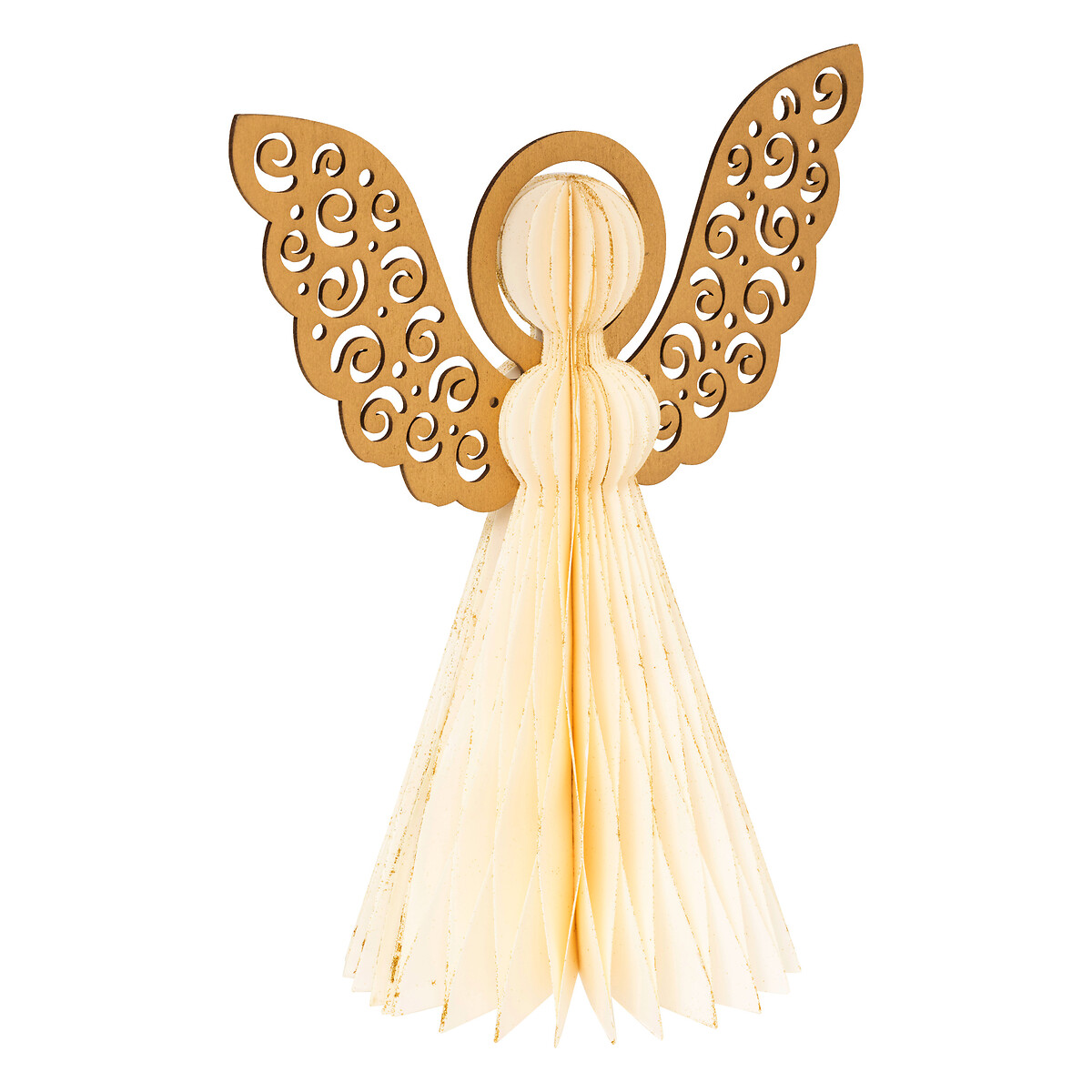 Anjo cru/dourado 25cm