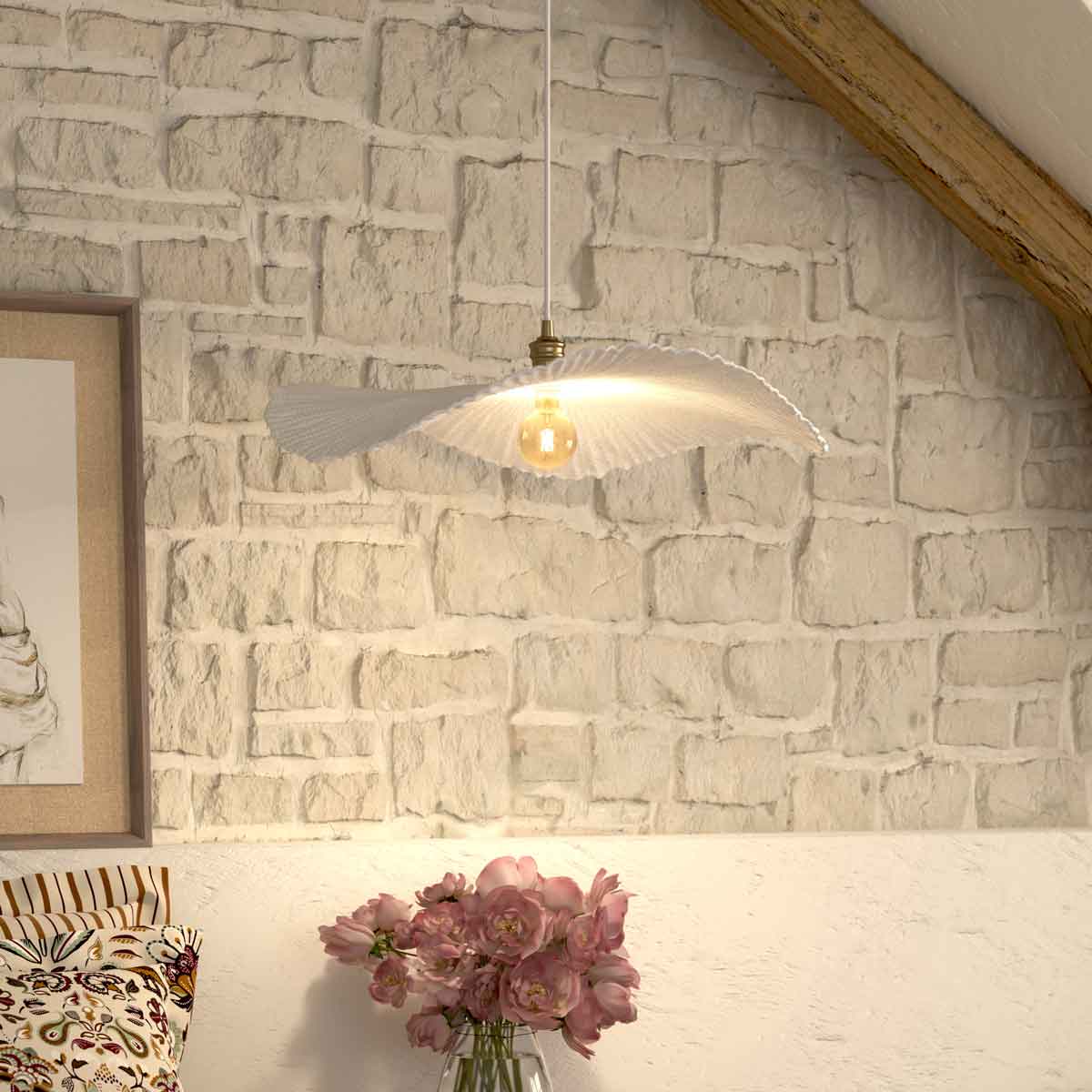 Candeeiro de teto TEHANI branco 57cm